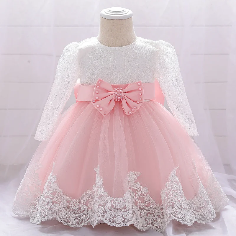 Infant Princes Dresses Easter Dress Baby Girl Lace Long Sleeve Bow Knot Fluffy Mesh Birthday Party Dress Tunics Gym athletic Infant Princes Dresses Easter Dress Baby Girl Lace Long Sleeve Bow Knot Fluffy Mesh Birthday Party Dress Tunics Gym athletic