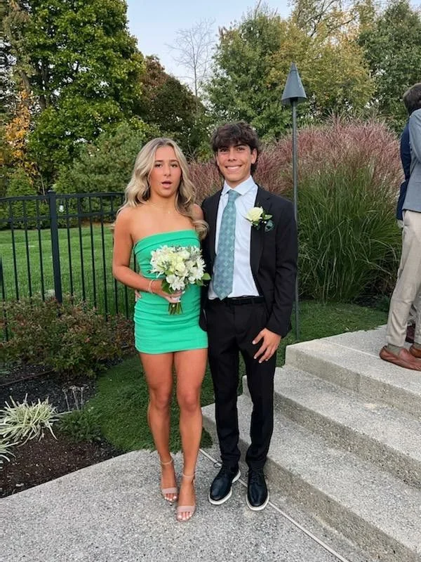 Sexy Green Strapless Homecoming Dress,Green Mini Dress Y4009 Elegant Satin Lace Mini Dress