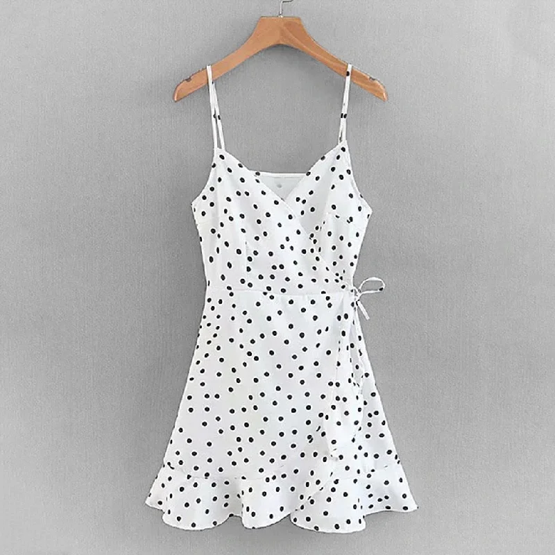 Summer Dress Women 2020 Sexy Dress Ladies High Waist Dot Printing Mini Dresses Vestidos Back Lacing Straps Backless Dress#J30 Comfortable Ruffle Mini Dress Summer Dress Women 2020 Sexy Dress Ladies High Waist Dot Printing Mini Dresses Vestidos Back Lacing Straps Backless Dress#J30 Comfortable Ruffle Mini Dress