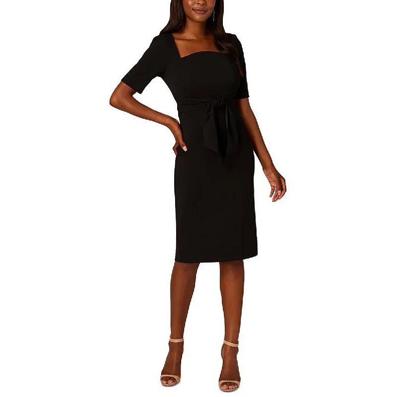 Womens Solid Polyester Sheath Dress Tunics Long Elegant