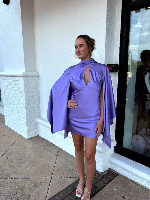 ADRIANA LONG SLEEVE MINI DRESS Lilac Classic Floral Print Mini Dress
