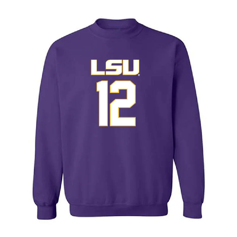LSU - NCAA Women's Basketball : Mikaylah Williams - Replica Shersey Crewneck Sweatshirt Hoodie with Velcro Closure Adjustable Secure