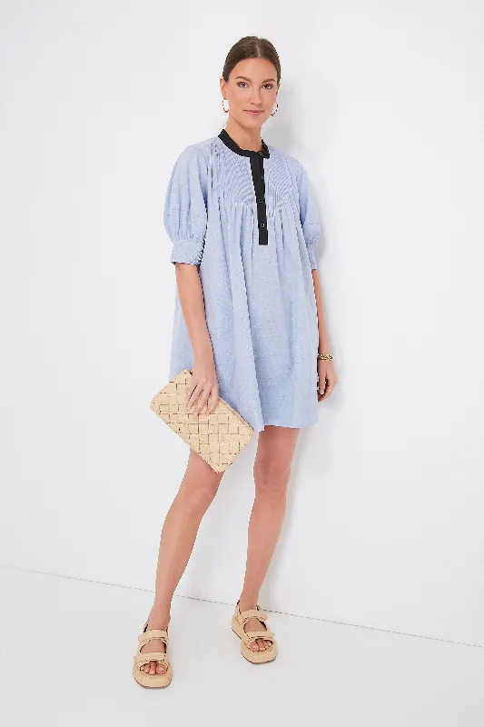 Blue Annalee Dress Turtleneck Warm Winter