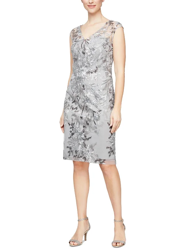 Womens Embroidered Sequined Cocktail and Party Dress Tunics Seasonal trendy