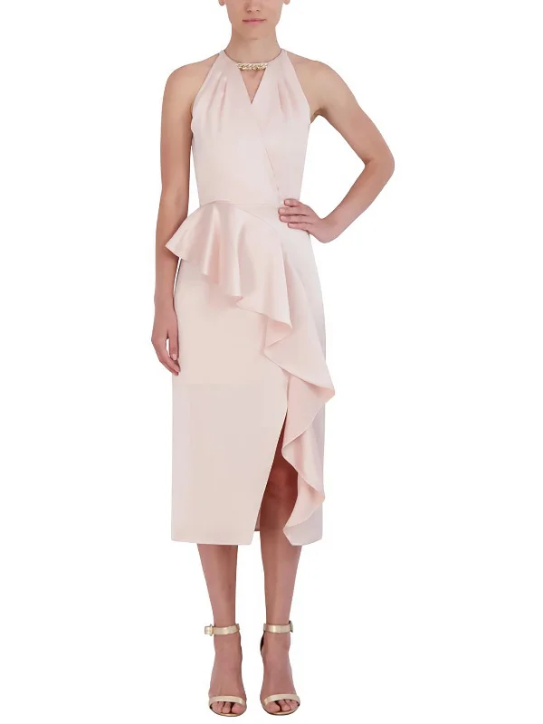 Womens Halter Midi Cocktail And Party Dress Tunics Gym athletic