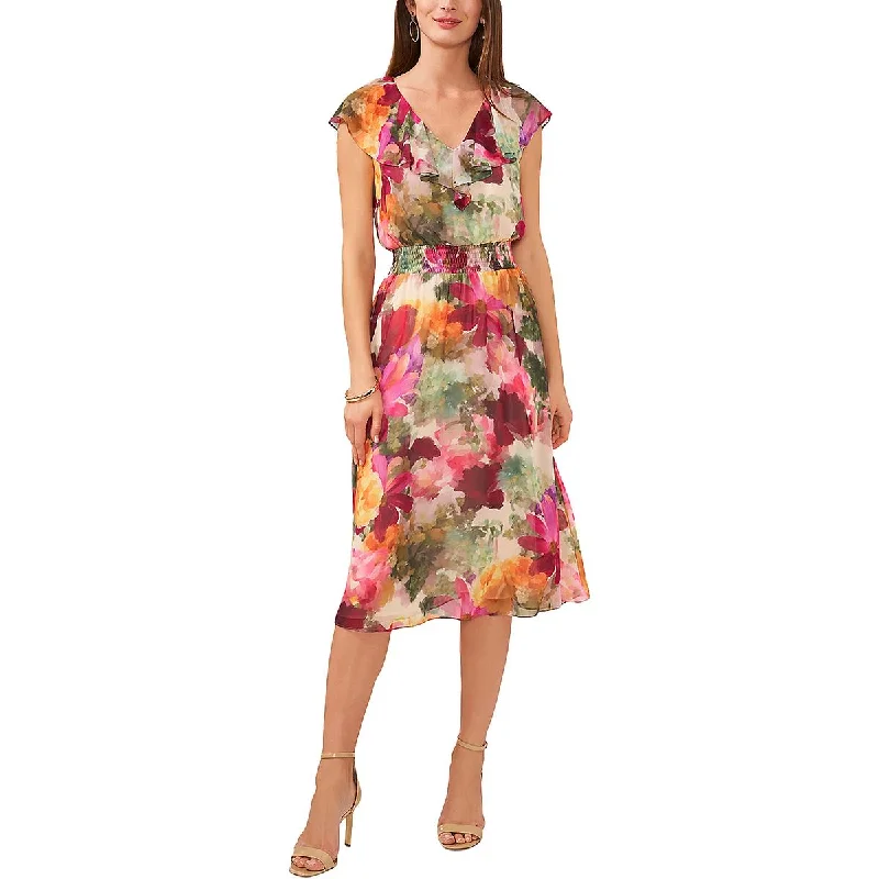 Womens Ruffled Printed Cocktail And Party Dress Tunics Review highly