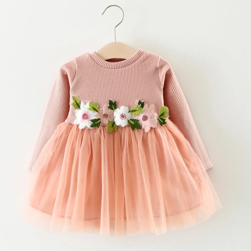 Baby Girl Long Sleeve Princess Dress Infant Birthday Party Dresses Tunics Favorite customer