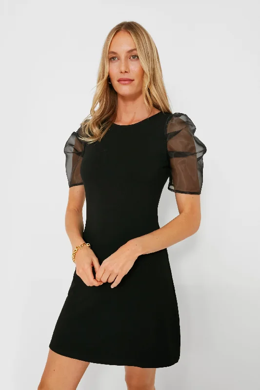 Black Tulle Sleeve Darby Dress Tunics Office stylish