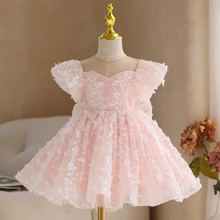 Baby Girl Birthday Party Dress Girls Summer Pink Sequin Bow Fluffy Pageant Princess Dresses Tunics Trousers formal Baby Girl Birthday Party Dress Girls Summer Pink Sequin Bow Fluffy Pageant Princess Dresses Tunics Trousers formal