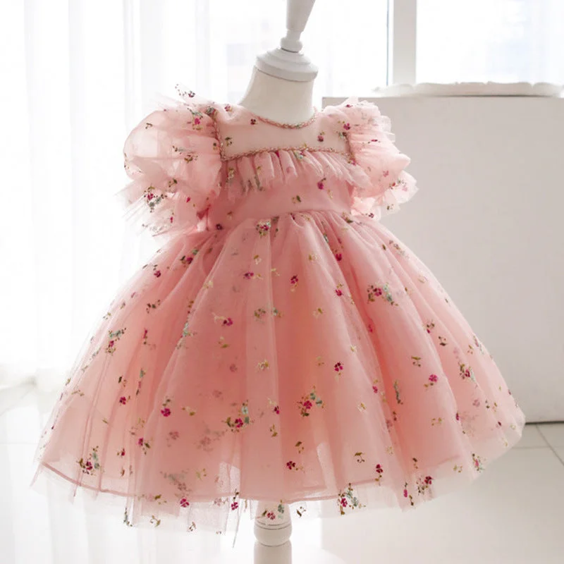 Baby Girl Formal Dresses Toddler Bow Puffy Floral Princess Dress Girl Birthday Party Dress Tunics Floral girly Baby Girl Formal Dresses Toddler Bow Puffy Floral Princess Dress Girl Birthday Party Dress Tunics Floral girly