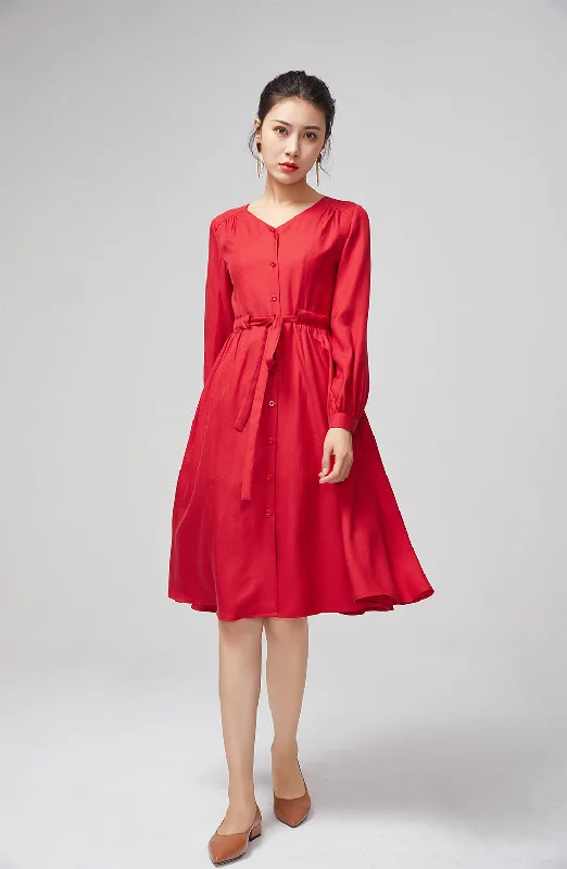 long red dress, fitted dress, summer party dress 2210 Tunics Travel practical