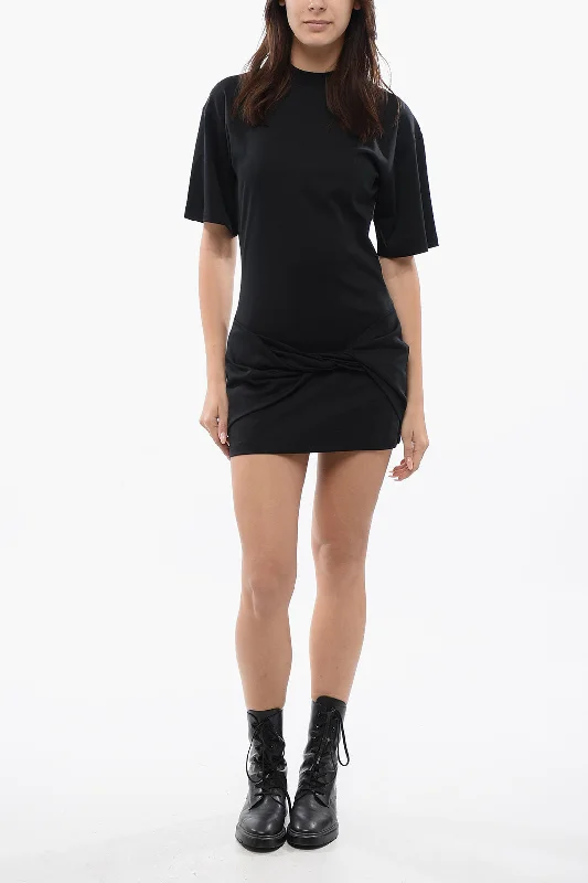 Off-White Front Knotted SMALL ARROW Tee Dress Tunics Polka dots