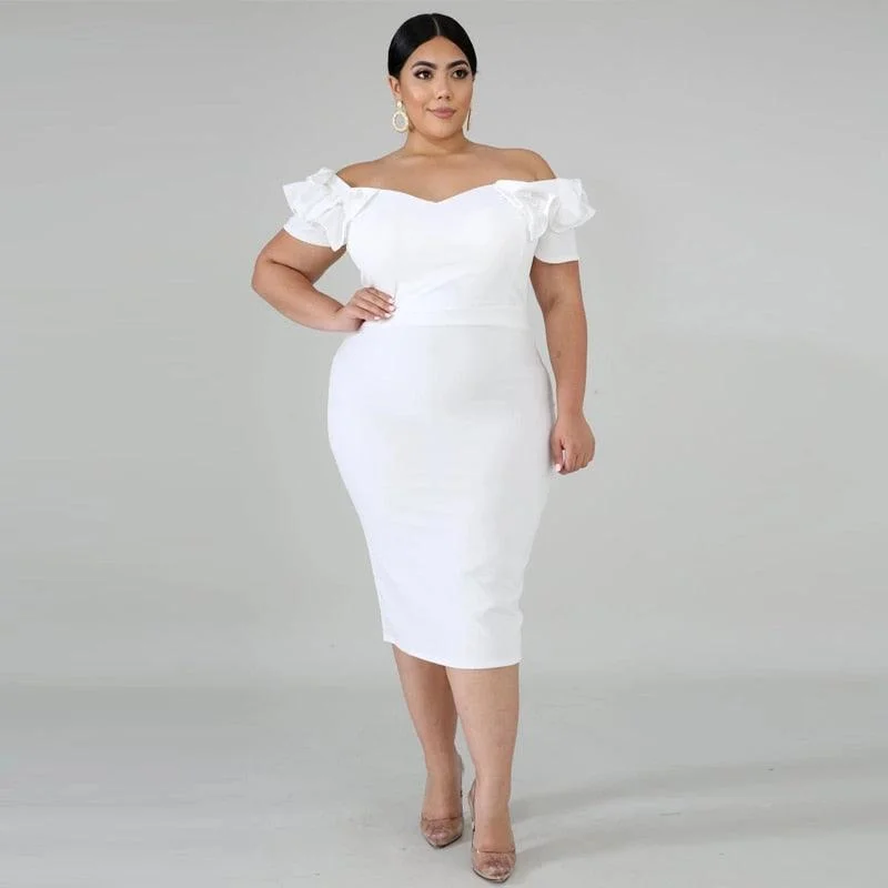 Off Shoulder Bodycon Party Dress Tunics Vintage classic