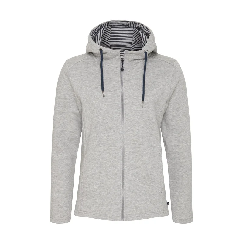 Juliane Sweatshirt - Grey Melange Hoodie with Cropped Fit Short Trendy