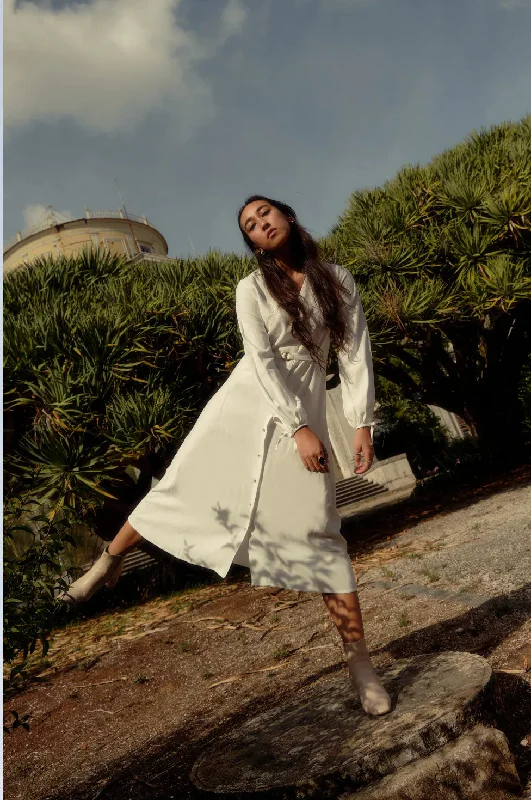 ENOKI DRESS - OFF-WHITE Elegant Long Evening