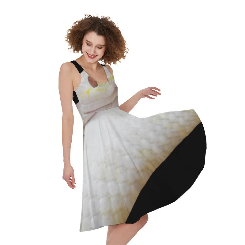 Albino Snake Print Sleeveless Knee Length Dress Tunics Trousers formal