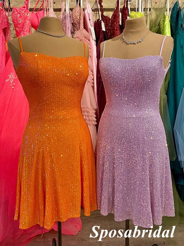 Sexy Sequin Spaghetti Straps Sleeveless A-Line Mini Dresses/ Homecoming Dresses, PD3627 Chic Halter Mini Dress Sexy Sequin Spaghetti Straps Sleeveless A-Line Mini Dresses/ Homecoming Dresses, PD3627 Chic Halter Mini Dress