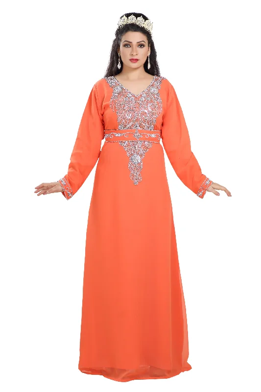 Henna Party Dress Traditional Farasha Chiffon Maxi Beach