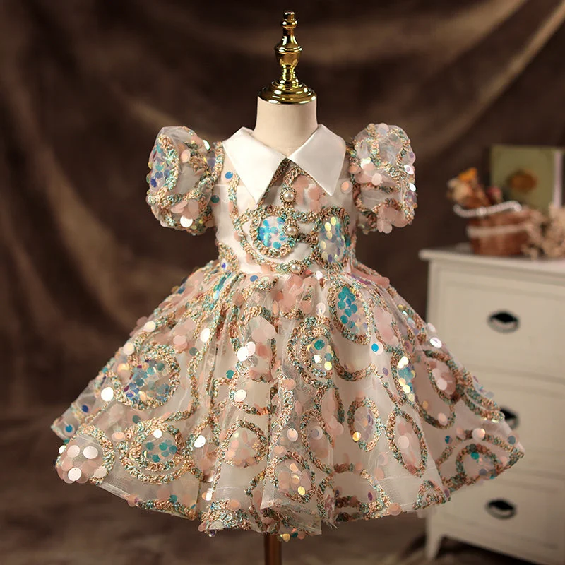 Girl Sequins Pearl Princess Party Dress Baby Girl Formal Dresses Tunics Practical durable Girl Sequins Pearl Princess Party Dress Baby Girl Formal Dresses Tunics Practical durable