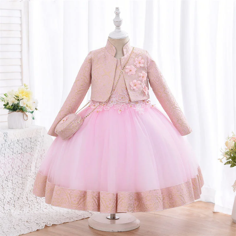 Toddler Girl Birthday Party Dress Two-piece Puffy Long-sleeved Princess Dress Bodycon Fitted Nightout Toddler Girl Birthday Party Dress Two-piece Puffy Long-sleeved Princess Dress Bodycon Fitted Nightout