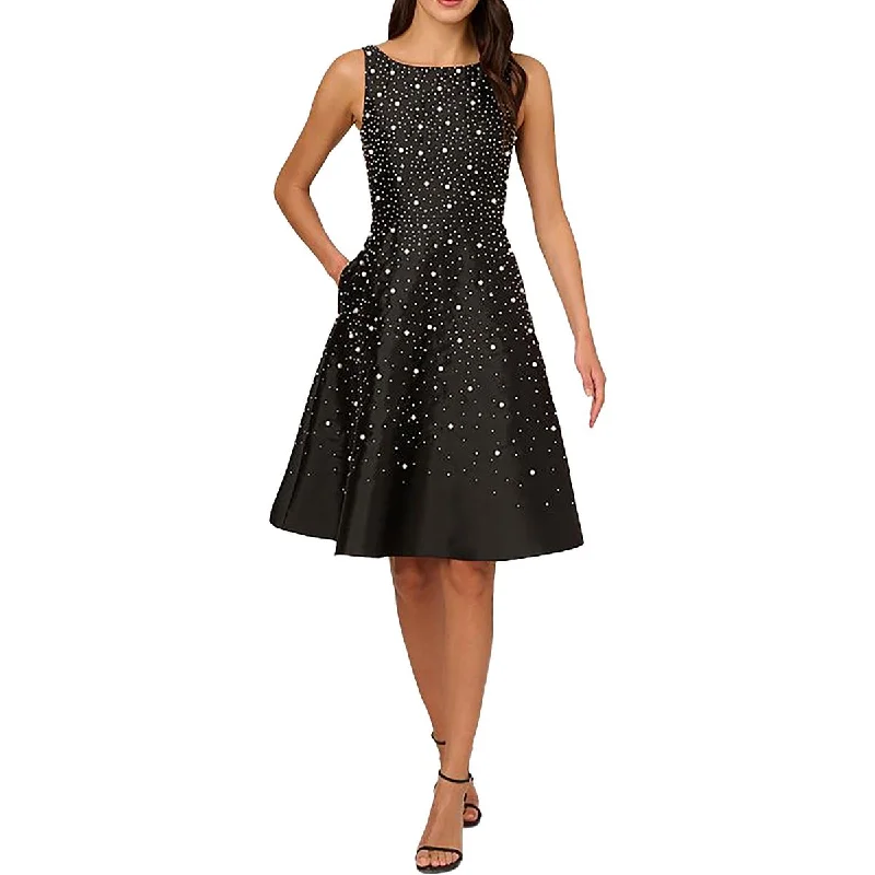 Womens Taffeta Embellished Fit & Flare Dress Tunics Stylish modern