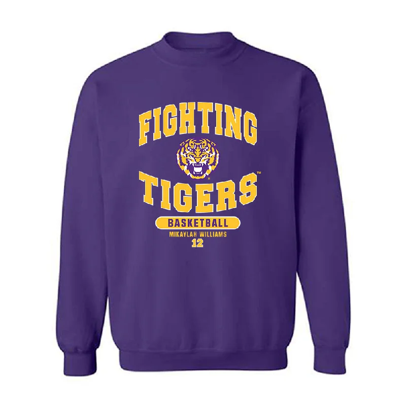 LSU - NCAA Women's Basketball : Mikaylah Williams - Classic Fashion Shersey Crewneck Sweatshirt Hoodie with Hem Detail Decorative Unique
