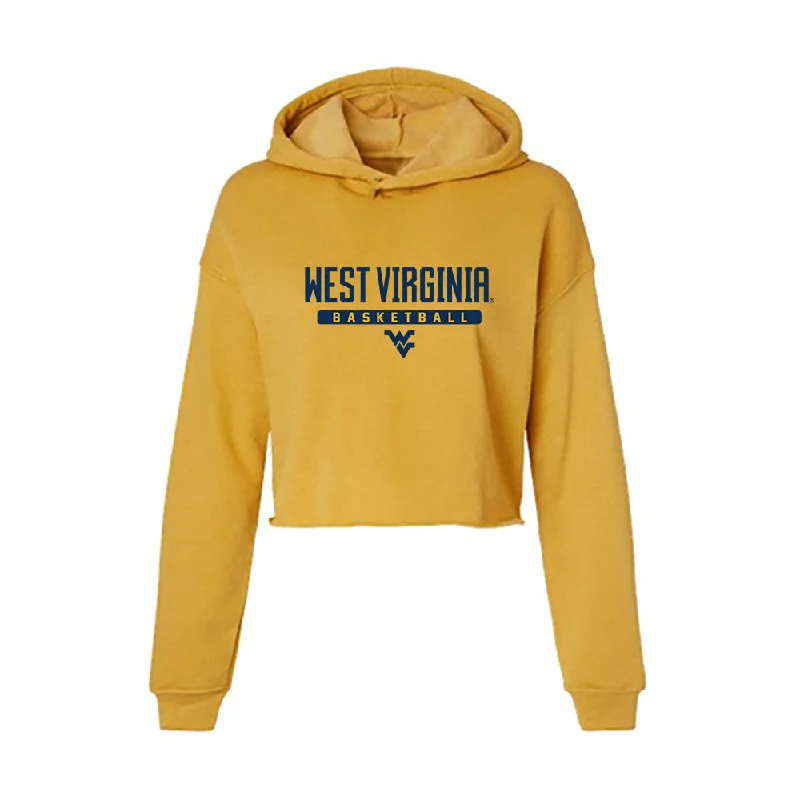 West Virginia - NCAA Women's Basketball : Tirzah Moore - Women's Crop Fleece Hoodie Hoodie with Lace Feminine Delicate West Virginia - NCAA Women's Basketball : Tirzah Moore - Women's Crop Fleece Hoodie Hoodie with Lace Feminine Delicate