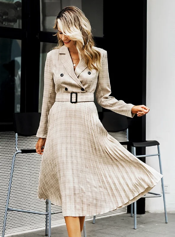 LONG SLEEVE FEMALE AUTUMN MIDI PARTY DRESS Peplum Ruffle Cocktail