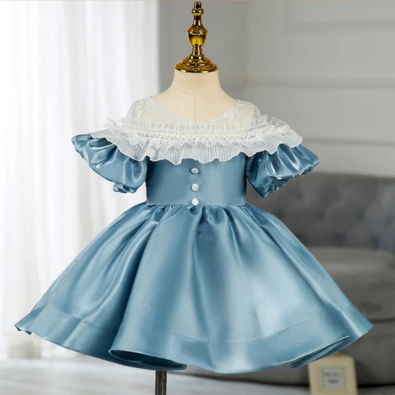 Toddler Prom Dress Girl Blue Lace Communion Formal Pageant Princess Party Dress Lace Sexy Club Toddler Prom Dress Girl Blue Lace Communion Formal Pageant Princess Party Dress Lace Sexy Club