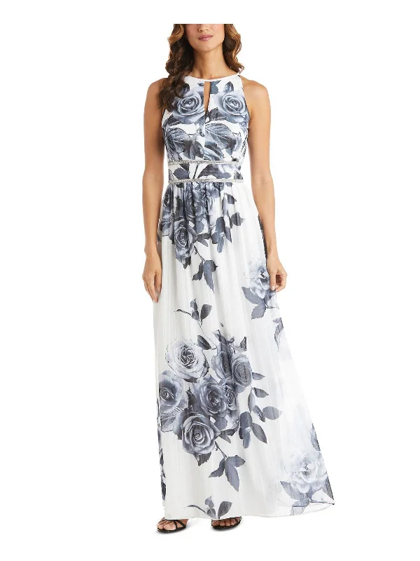 Petites Womens Floral Maxi Evening Dress Tunics Evening elegant