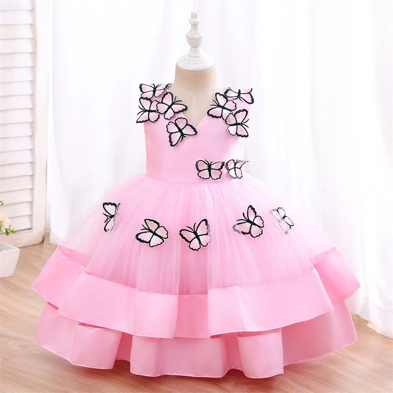 Baby Girl Party Dresses Girl Formal Princess Butterfly Cake Sleeveless Dress Tunics Short Trendy Baby Girl Party Dresses Girl Formal Princess Butterfly Cake Sleeveless Dress Tunics Short Trendy