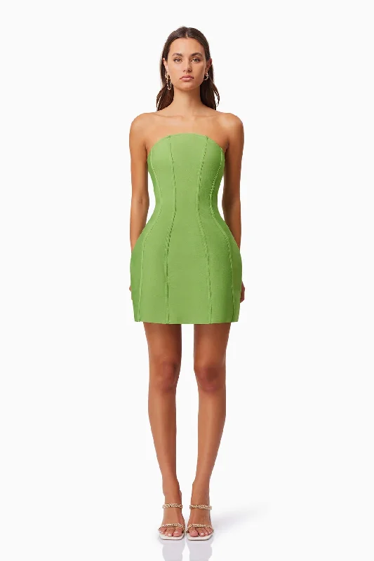 ELLIATT Rose Strapless Mini Dress In Green Comfortable Shift Mini Dress