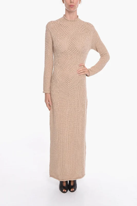 Aeron Viscose-knit SHELA Long Dress with Turtleneck Xs Standard size Tunics Bridal satin Aeron Viscose-knit SHELA Long Dress with Turtleneck Xs Standard size Tunics Bridal satin