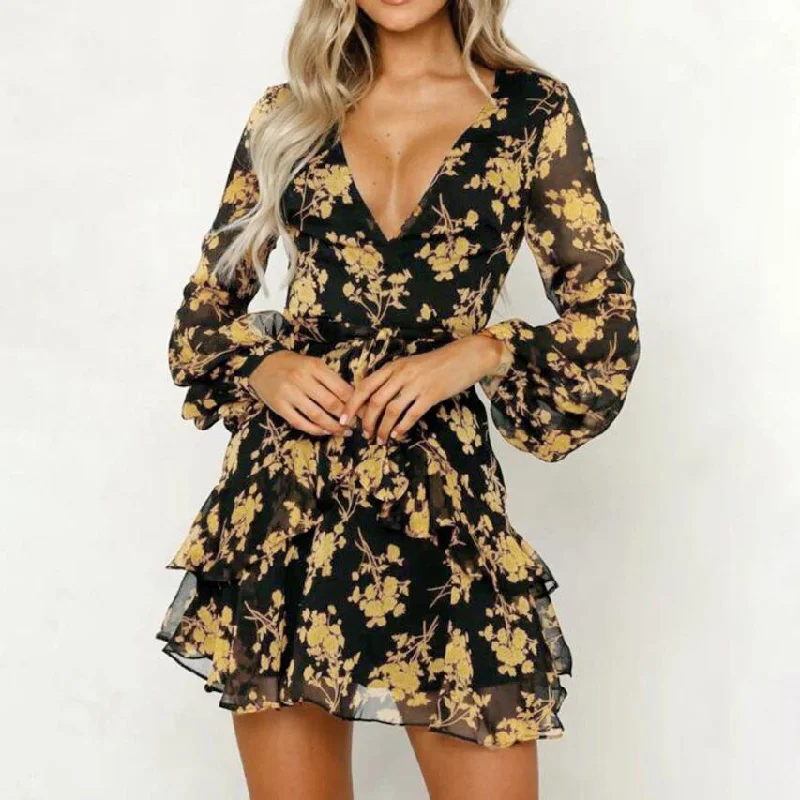 KANCOOLD Dress Womens Floral Leaf Printed Lantern Sleeve Empire Dress Ladies Summer Beach Casual Mini Dress women 2018AUG9 Stylish Plaid Mini Dress KANCOOLD Dress Womens Floral Leaf Printed Lantern Sleeve Empire Dress Ladies Summer Beach Casual Mini Dress women 2018AUG9 Stylish Plaid Mini Dress