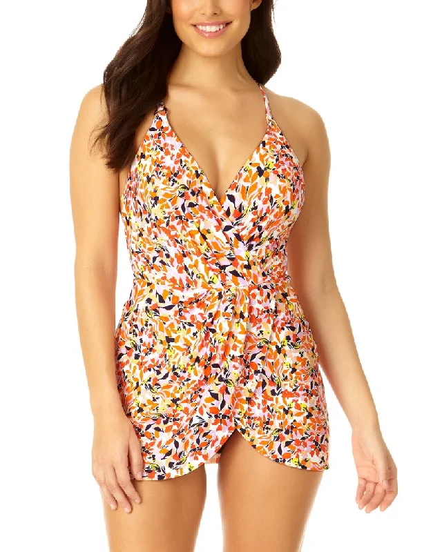 Anne Cole Surplice Maillot Swim Dress Tunics Essential wardrobe