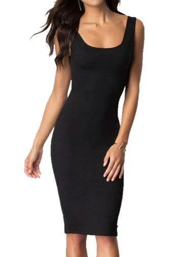 Knee-Length Scoop-Neck Tank Party Dress Tunics Handmade artisanal