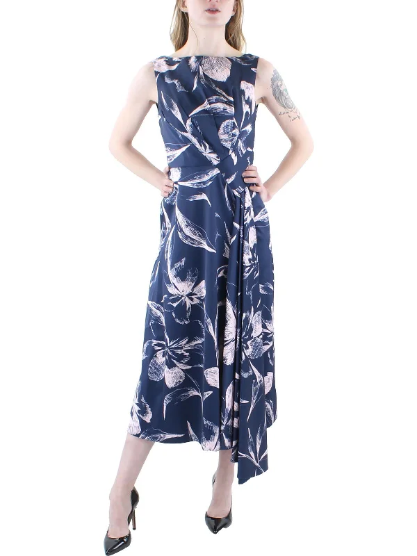 Womens Floral Midi Cocktail and Party Dress Tunics Designer luxury