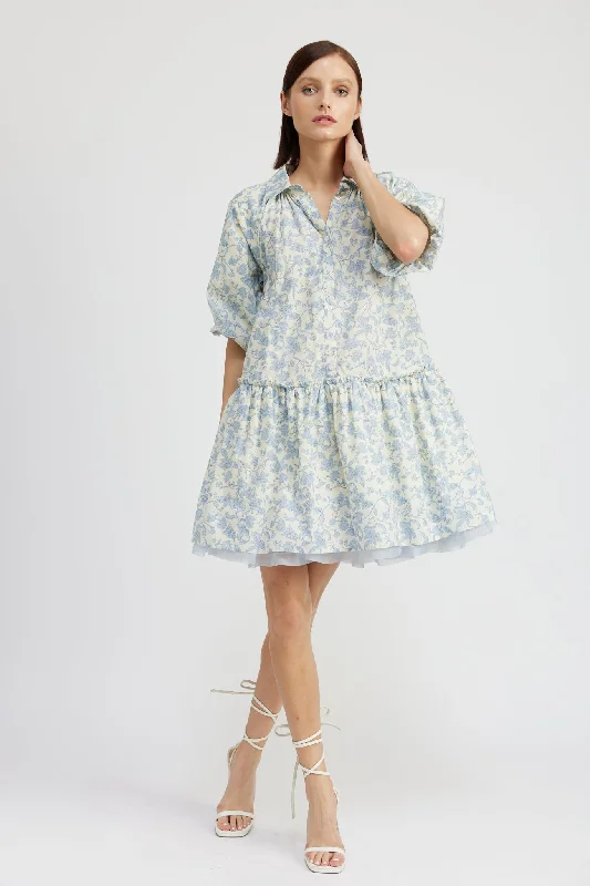 En Saison Egret Mini Dress Elegant Vintage Mini Dress
