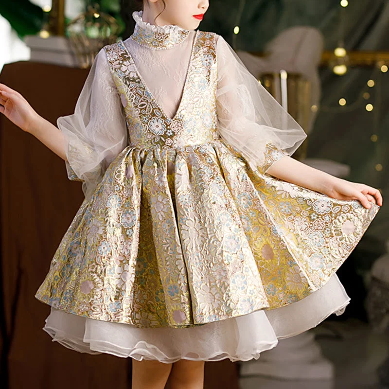 Flower Girl Dress Toddler Communion Retro Flower Puffy Princess Birthday Party Dress Tunics Favorite customer Flower Girl Dress Toddler Communion Retro Flower Puffy Princess Birthday Party Dress Tunics Favorite customer