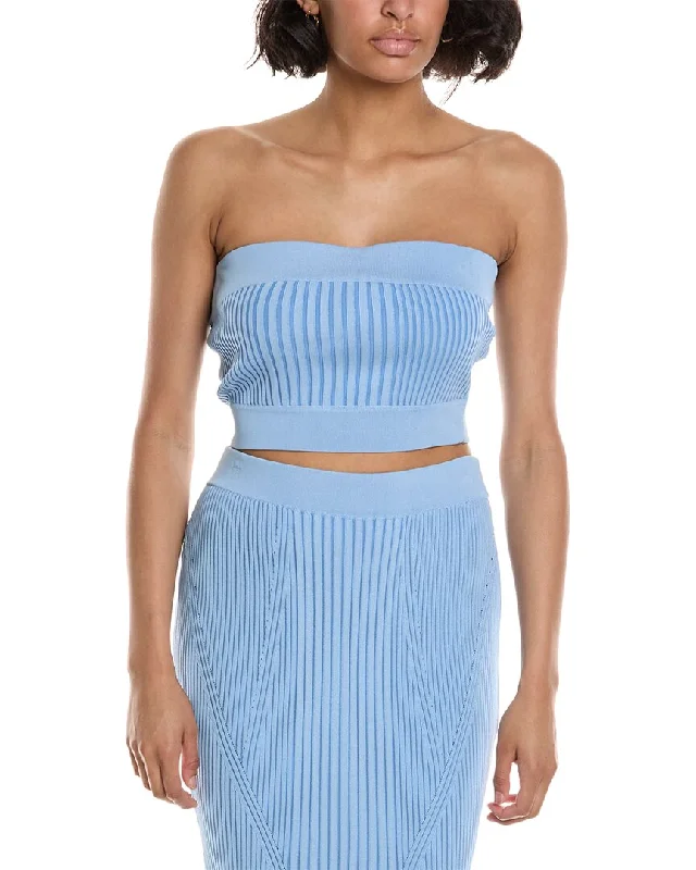 BCBGMAXAZRIA Sweater Tube Top Spandex Blend Rayon Blend Denim Blend
