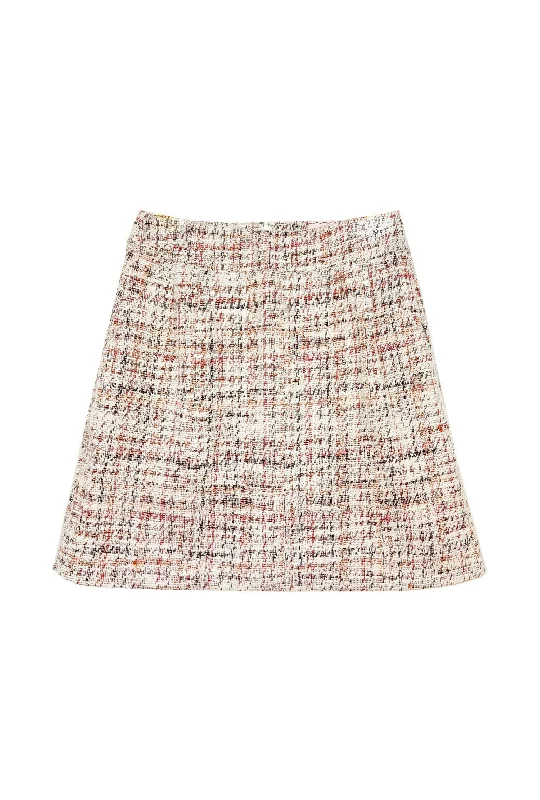 Maggie Mini Skirt - Ivory Tweed lace skirt romantic