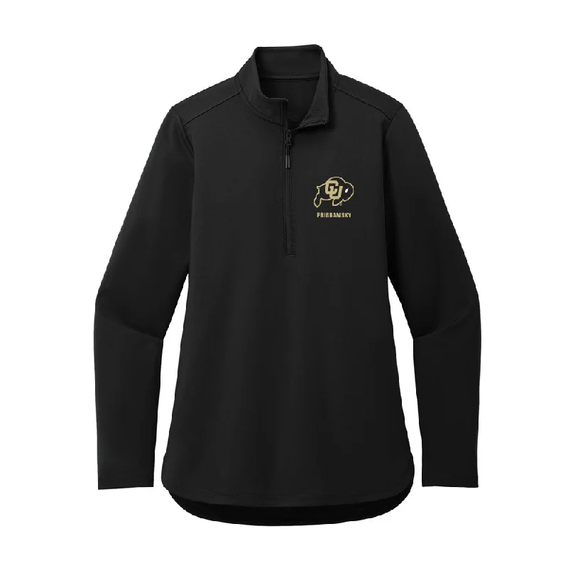 Colorado - NCAA Women's Cross Country : Elliot Pribramsky - Women's Premium Quarter Zip Jacket Satin Jacket Silk Jacket Chiffon Jacket