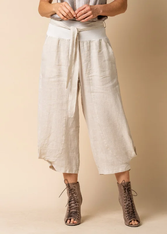 Addison Linen Pant in Latte Modern Bootcut Pants