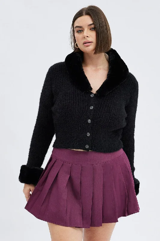 Purple Mini Tennis Skirt corduroy skirt durable