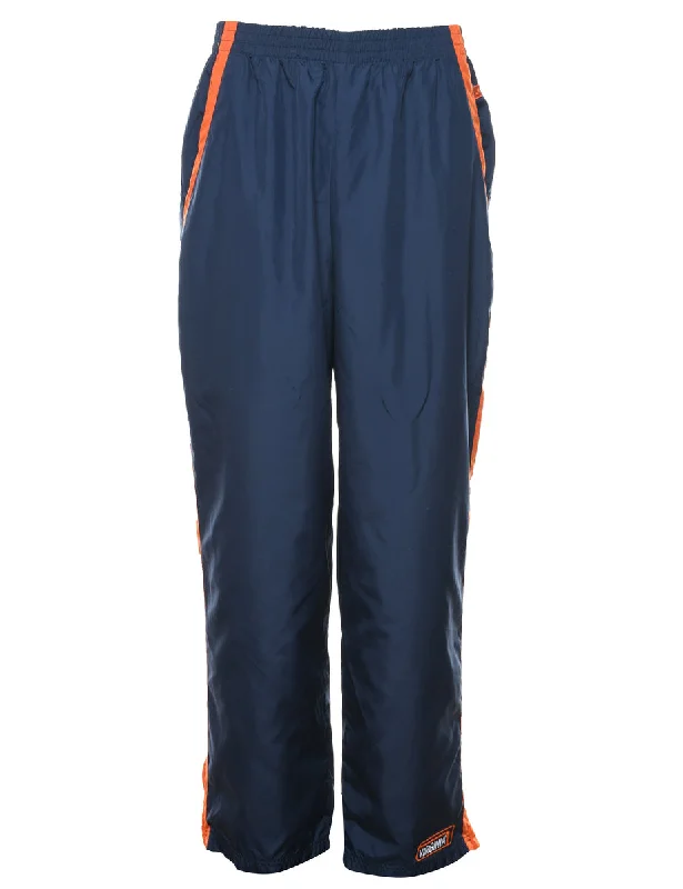 Starter Navy & Orange Track Pants - W36 L31 Comfortable Jogger Trousers