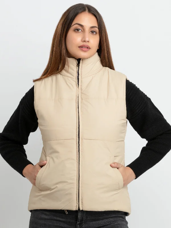 Womens Quilted Reversible High Neck Sleeveless Jacket Mesh Jacket Canvas Jacket Denim Jacket