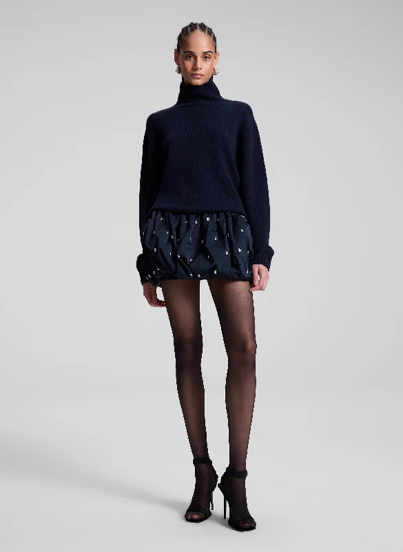 Holly Embellished Convertible Skirt velvet skirt plush