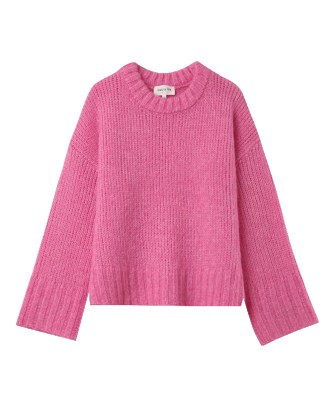 Natalino Sweater - Pink Wool Fabric Cashmere Fabric Tweed Fabric