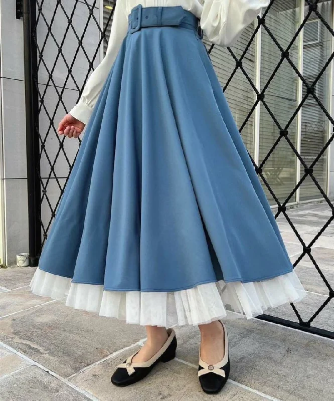 Pannier Circular Skirt / an another angelus [53BG03p004]. silk skirt smooth