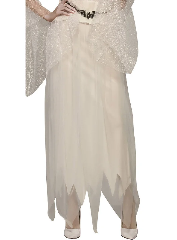 Ghostly White Long Halloween Costume Skirt breathable skirt fabric